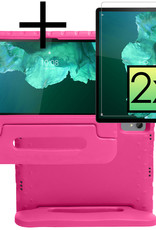 NoXx Hoesje Geschikt voor Lenovo Tab P11 Plus Hoesje Kinderhoes Shockproof Hoes Kids Case Met 2x Screenprotector - Roze