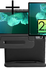 NoXx Hoesje Geschikt voor Lenovo Tab P11 Plus Hoesje Kinderhoes Shockproof Hoes Kids Case Met 2x Screenprotector - Zwart