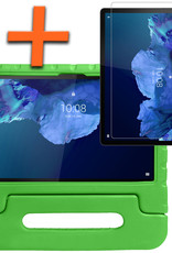 Nomfy Hoes Geschikt voor Lenovo Tab P11 Plus Hoes Bumper Kindvriendelijk Kids Case Kinderhoes Met Screenprotector - Hoesje Geschikt voor Lenovo Tab P11 Plus Hoesje Shockproof Cover Hoes - Groen
