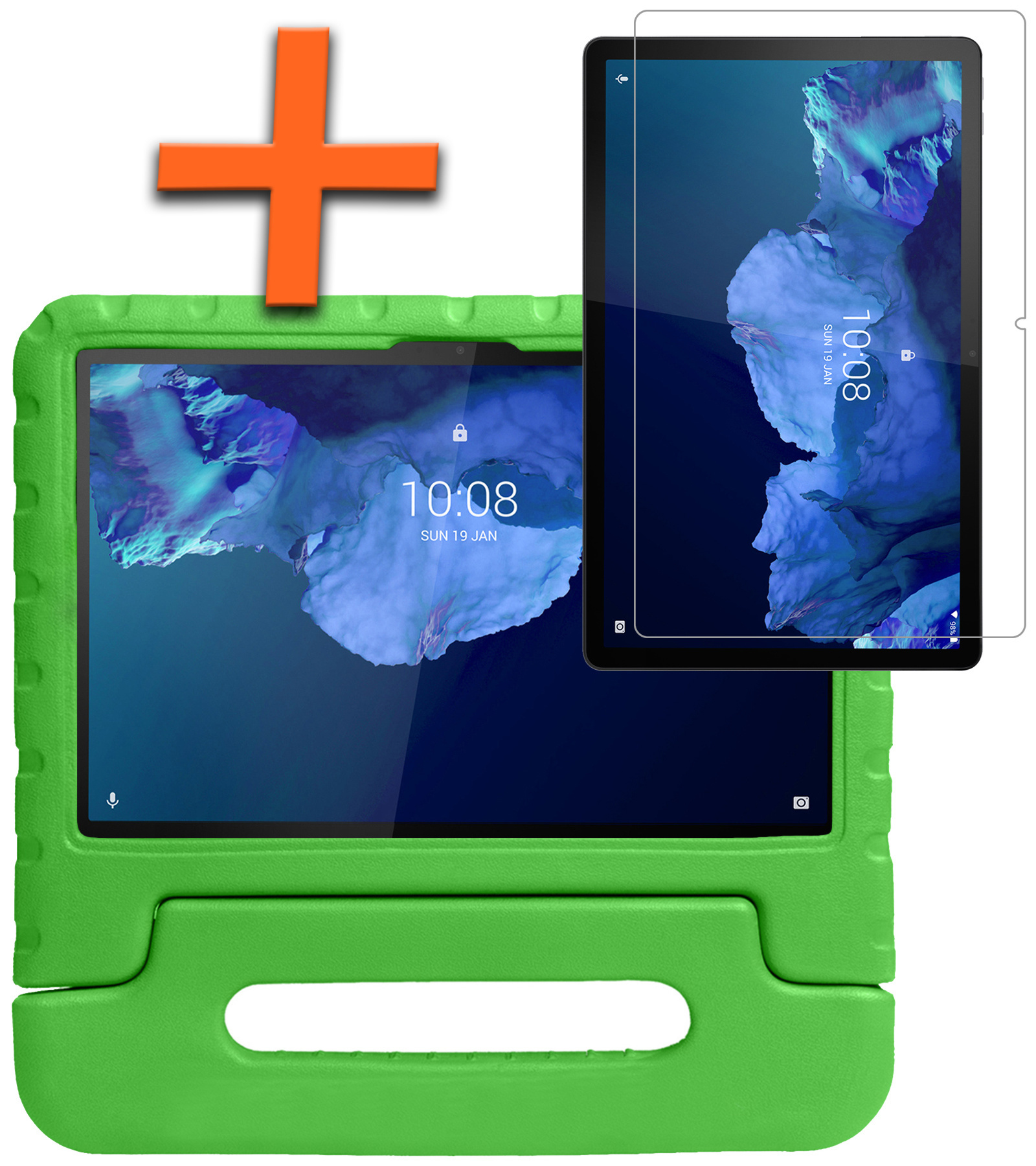 Nomfy Lenovo Tab P11 Plus Hoes Bumper Kindvriendelijk Kids Case Met Screenprotector - Lenovo P11 Plus Hoesje Shockproof Cover Hoes - Groen