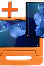 Nomfy Hoes Geschikt voor Lenovo Tab P11 Plus Hoes Bumper Kindvriendelijk Kids Case Kinderhoes Met Screenprotector - Hoesje Geschikt voor Lenovo Tab P11 Plus Hoesje Shockproof Cover Hoes - Oranje