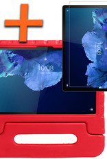 Nomfy Lenovo Tab P11 Plus Hoes Bumper Kindvriendelijk Kids Case Met Screenprotector - Lenovo P11 Plus Hoesje Shockproof Cover Hoes - Rood