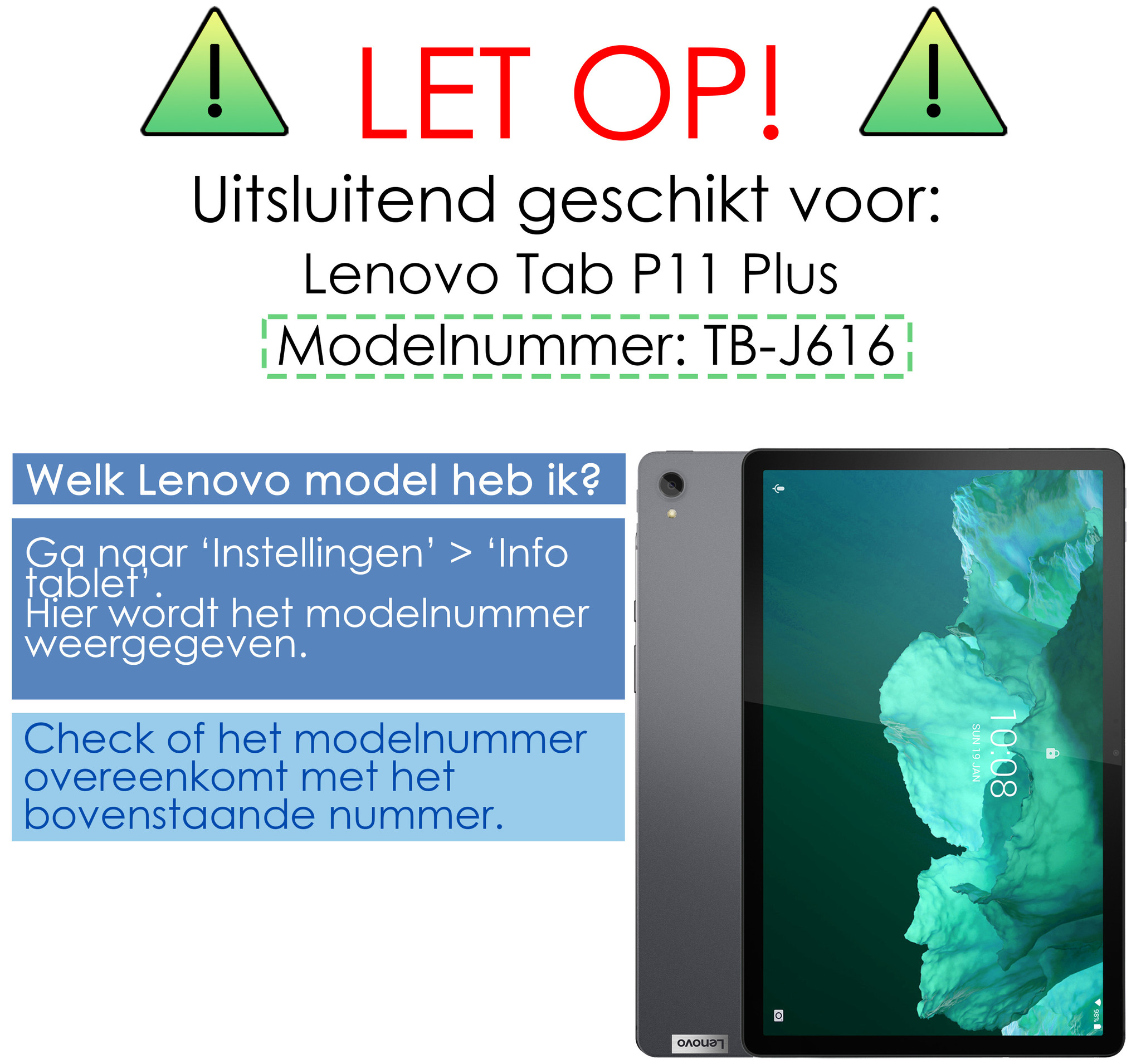 NoXx Lenovo Tab P11 Plus Hoesje Kinderhoes Shockproof Cover Case Met 2x Screenprotector - Groen