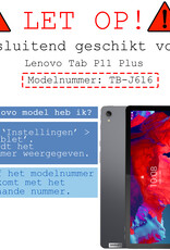 BASEY. Hoesje Geschikt voor Lenovo Tab P11 Plus Hoesje Kinder Hoes Shockproof Kinderhoes Met Screenprotector - Kindvriendelijk Hoesje Geschikt voor Lenovo Tab P11 Plus Hoes Kids Case - Zwart