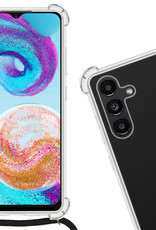 Nomfy Hoesje Geschikt voor Samsung A04s Hoesje Shock Proof Transparant Met Telefoonketting Case Shock Koord - Hoesje Geschikt voor Samsung Galaxy A04s Shock Proof Case Met Koord - Transparant