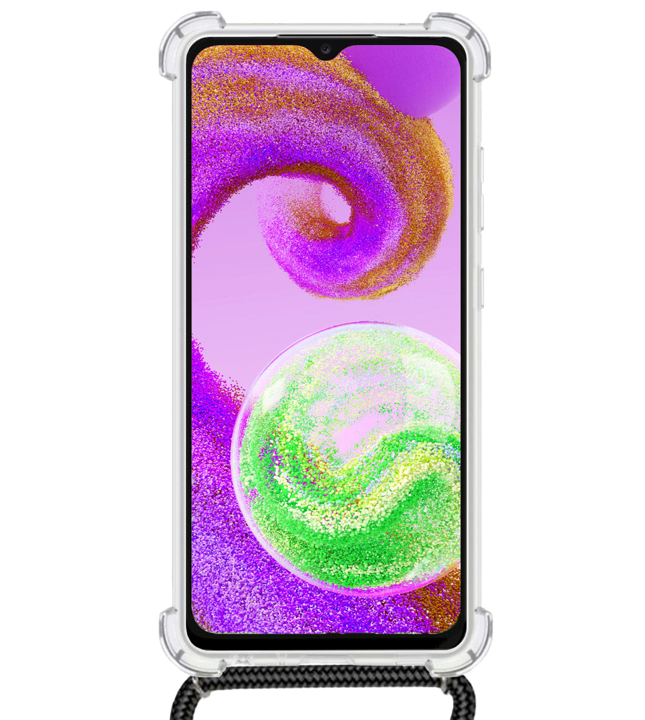 NoXx Samsung Galaxy A04s Hoesje Transparant Met Telefoonkoord Cover Shock Proof Case Hoes