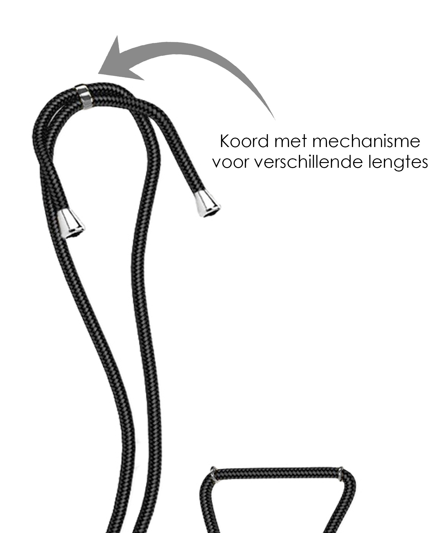 NoXx Hoes Geschikt voor Samsung A04s Hoesje Transparant Met Telefoonkoord Cover Shock Proof Case Koord Hoes