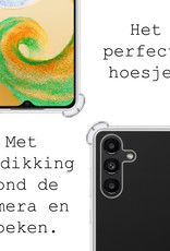 BASEY. Hoes Geschikt voor Samsung A04s Hoesje Shock Proof Case Met Koord Shock Hoes Met Koord - Hoesje Geschikt voor Samsung Galaxy A04s Hoes Cover Met Koord - Transparant