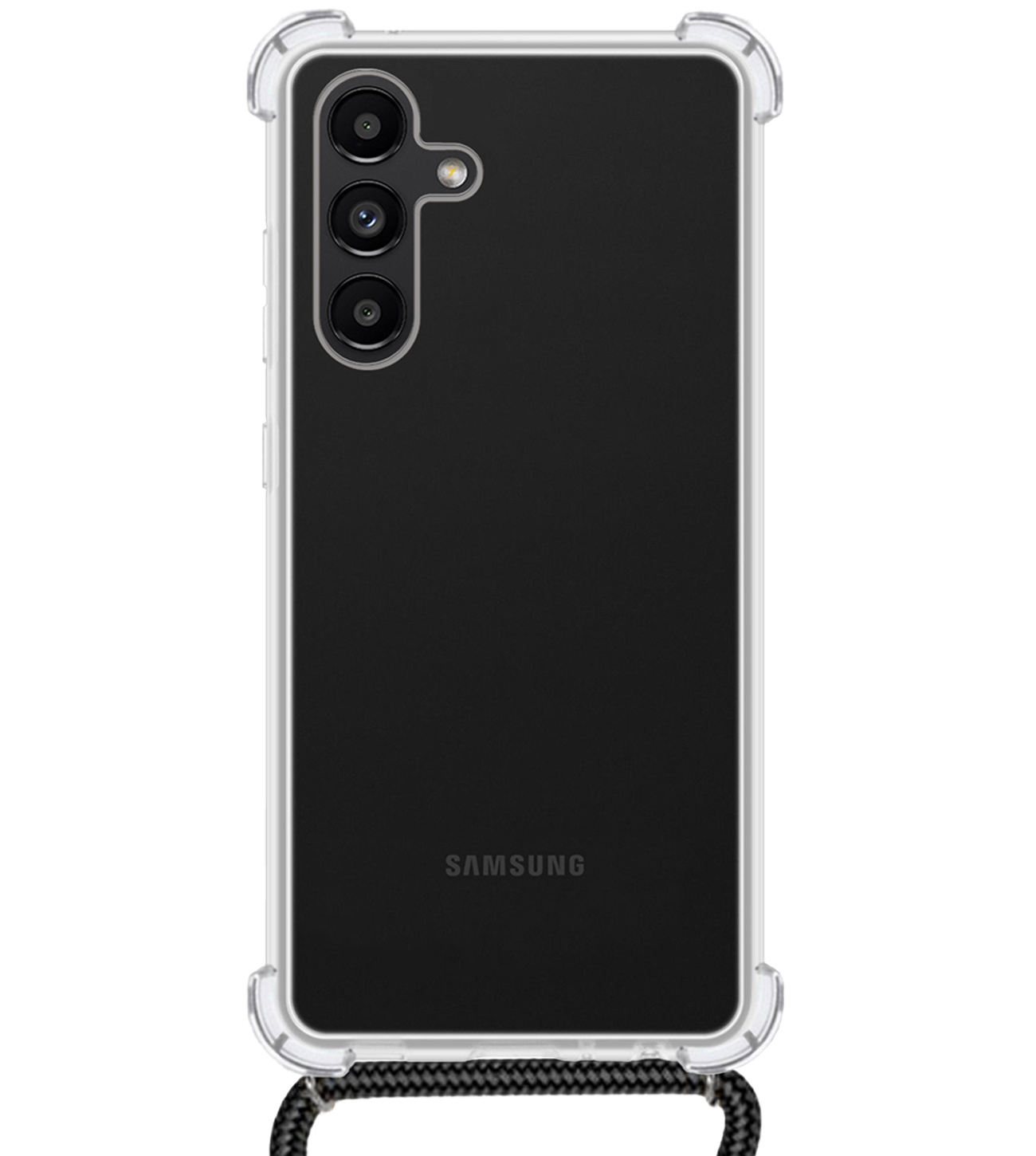 BASEY. Samsung Galaxy A04s Hoesje Shock Proof Case Met Koord Transparant Shock Hoes Met Koord - Samsung Galaxy A04s Hoes Cover Met Koord