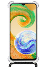 BASEY. Hoes Geschikt voor Samsung A04s Hoesje Shock Proof Case Met Koord Shock Hoes Met Koord - Hoesje Geschikt voor Samsung Galaxy A04s Hoes Cover Met Koord - Transparant