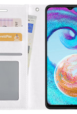 Nomfy Hoesje Geschikt voor Samsung A04s Hoes Bookcase Flipcase Book Cover - Hoes Geschikt voor Samsung Galaxy A04s Hoesje Book Case - Wit