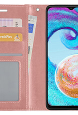 Nomfy Hoesje Geschikt voor Samsung A04s Hoes Bookcase Flipcase Book Cover - Hoes Geschikt voor Samsung Galaxy A04s Hoesje Book Case - Rosé goud