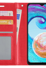 Nomfy Hoesje Geschikt voor Samsung A04s Hoes Bookcase Flipcase Book Cover - Hoes Geschikt voor Samsung Galaxy A04s Hoesje Book Case - Rood