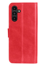 BASEY. Hoes Geschikt voor Samsung A04s Hoesje Bookcase Hoes Flip Case Book Cover - Hoesje Geschikt voor Samsung Galaxy A04s Hoes Book Case Hoesje - Rood