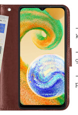 BASEY. Hoes Geschikt voor Samsung A04s Hoesje Bookcase Hoes Flip Case Book Cover - Hoesje Geschikt voor Samsung Galaxy A04s Hoes Book Case Hoesje - Bruin