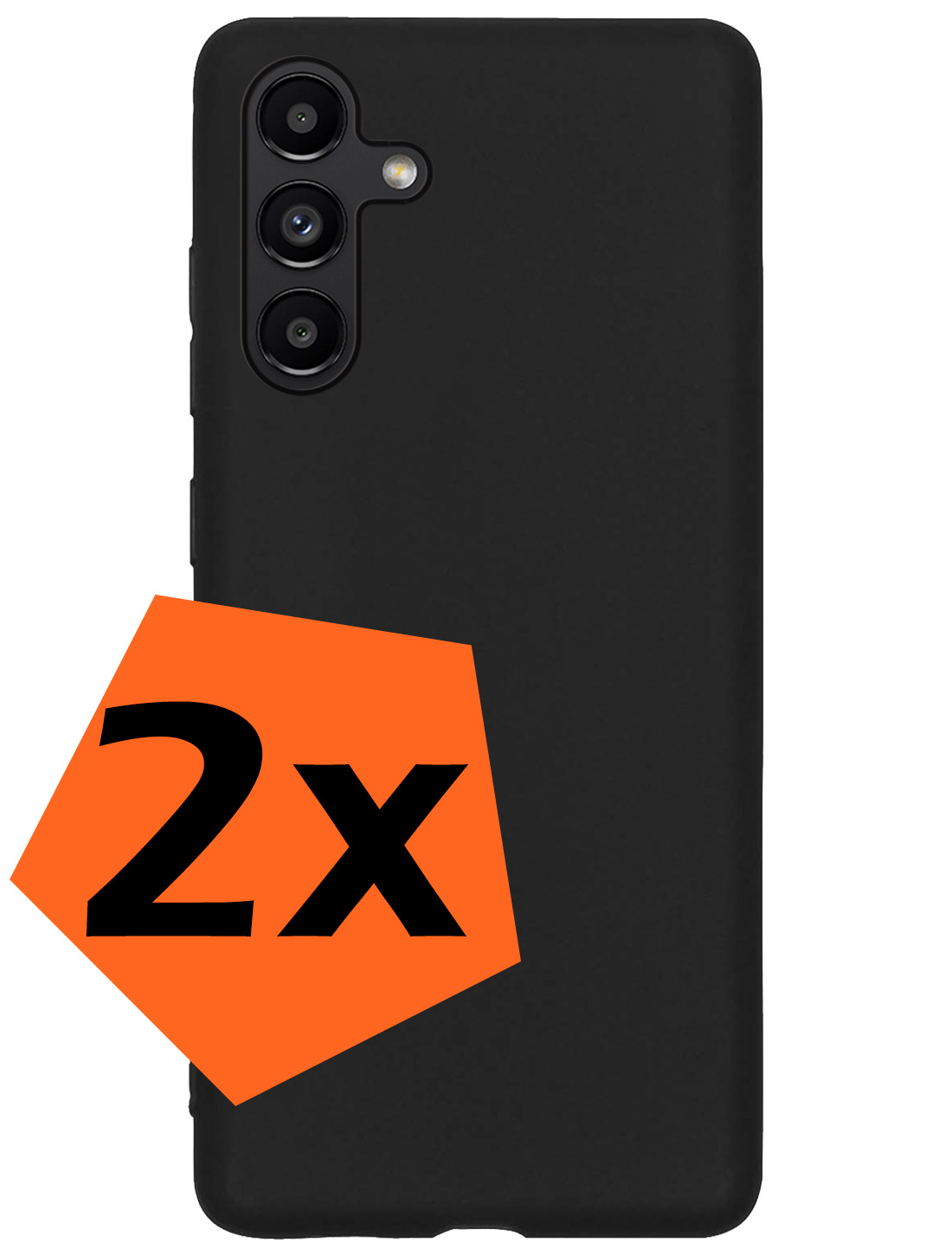 Nomfy Hoesje Geschikt voor Samsung A04s Hoesje Siliconen Cover Case - Hoes Geschikt voor Samsung Galaxy A04s Hoes Back Case - 2-PACK - Zwart