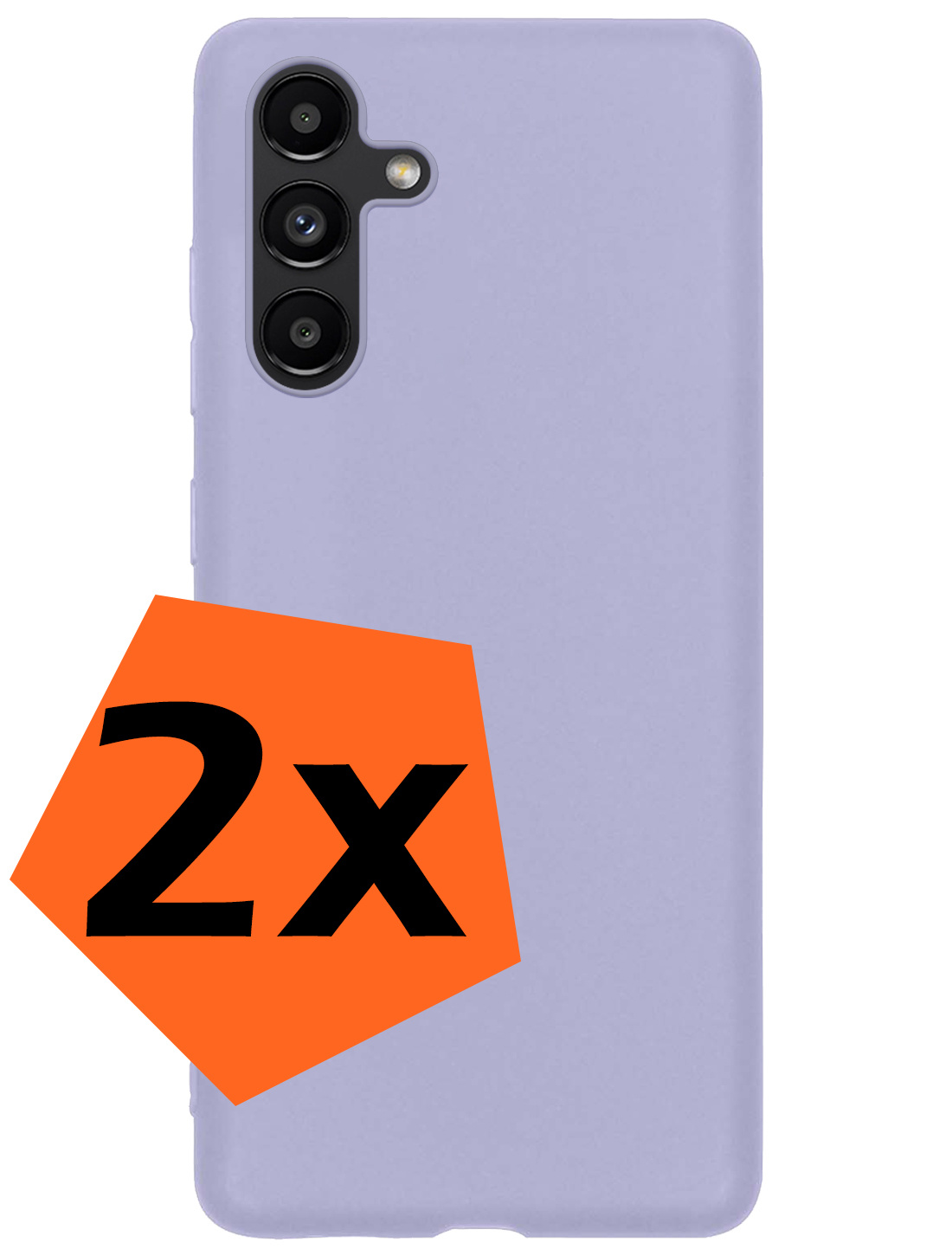 Nomfy Hoesje Geschikt voor Samsung A04s Hoesje Siliconen Cover Case - Hoes Geschikt voor Samsung Galaxy A04s Hoes Back Case - 2-PACK - Lila