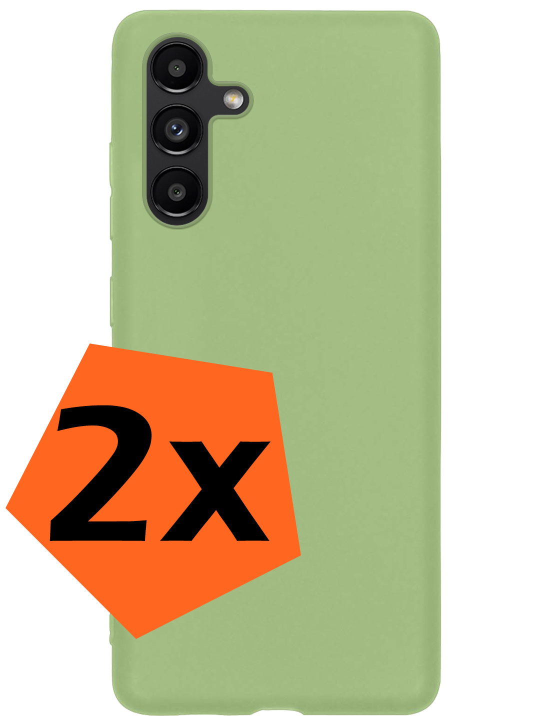 Nomfy Hoesje Geschikt voor Samsung A04s Hoesje Siliconen Cover Case - Hoes Geschikt voor Samsung Galaxy A04s Hoes Back Case - 2-PACK - Groen