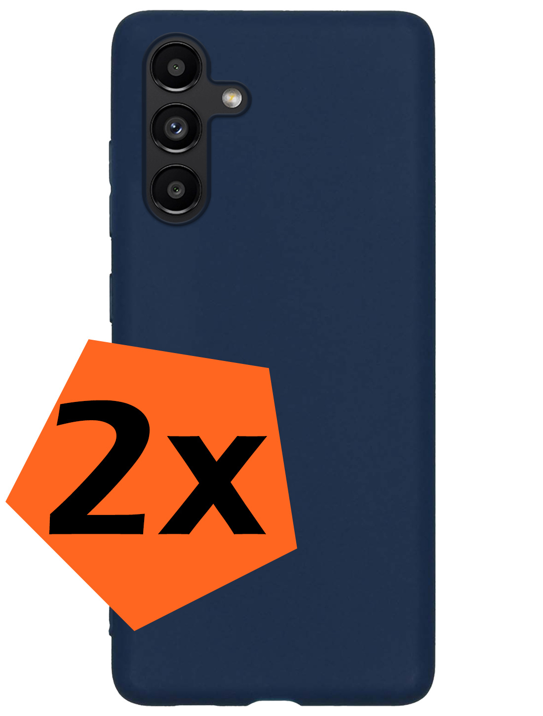 Nomfy Hoesje Geschikt voor Samsung A04s Hoesje Siliconen Cover Case - Hoes Geschikt voor Samsung Galaxy A04s Hoes Back Case - 2-PACK - Donkerblauw