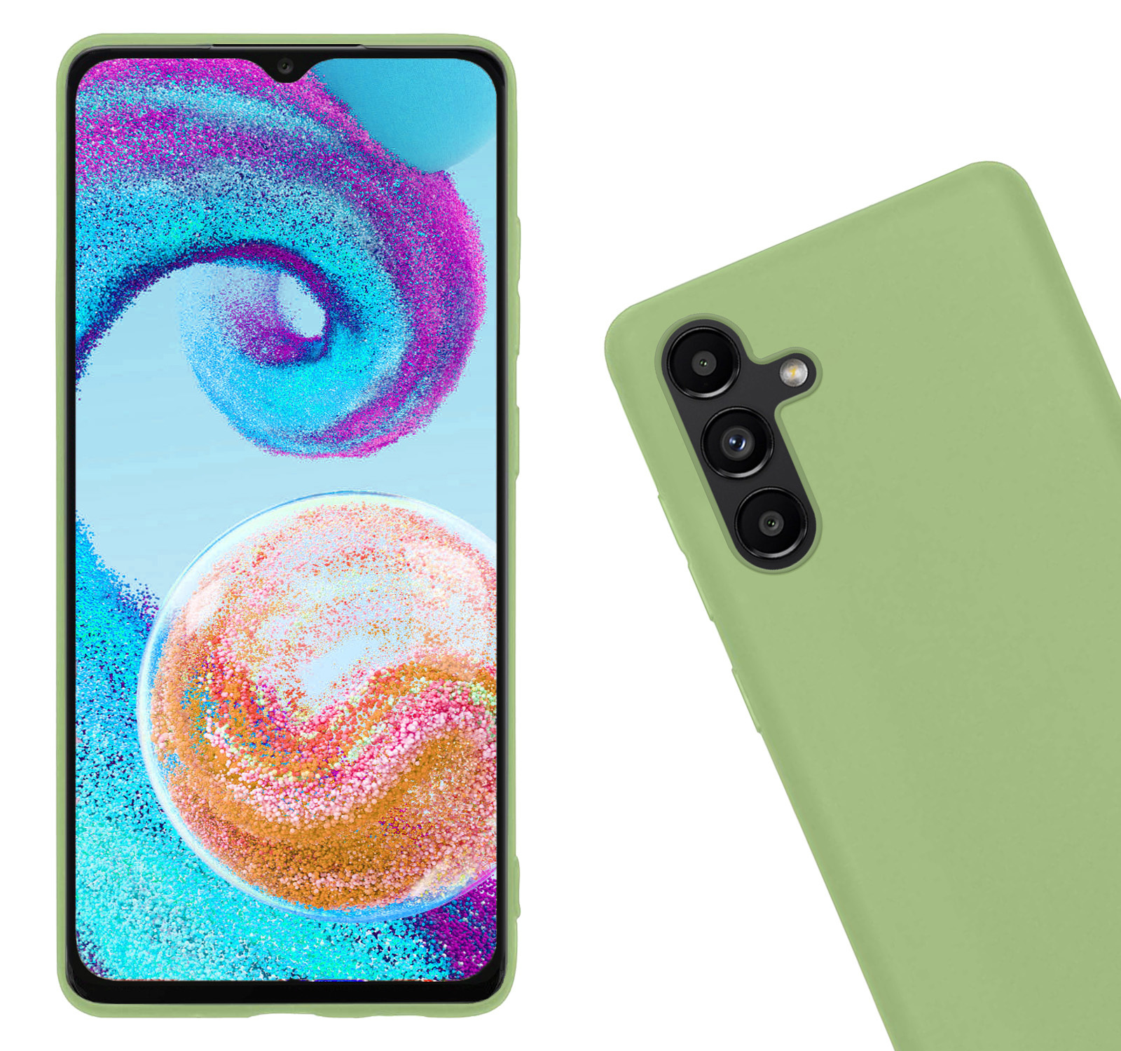 Nomfy Hoesje Geschikt voor Samsung A04s Hoesje Siliconen Cover Case - Hoes Geschikt voor Samsung Galaxy A04s Hoes Back Case - Groen