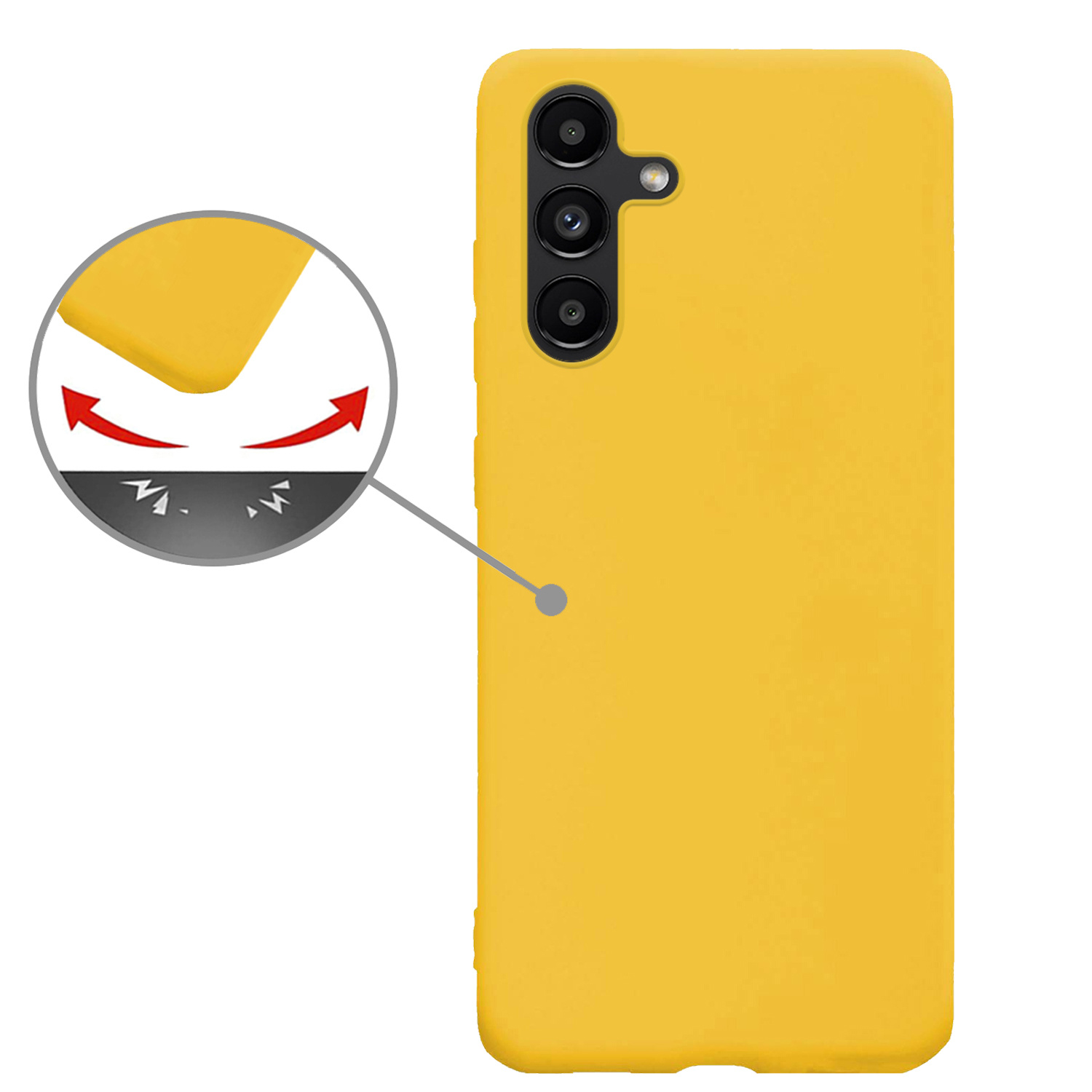 Nomfy Hoesje Geschikt voor Samsung A04s Hoesje Siliconen Cover Case - Hoes Geschikt voor Samsung Galaxy A04s Hoes Back Case - Geel