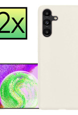 NoXx Hoes Geschikt voor Samsung A04s Hoesje Cover Siliconen Back Case Hoes - Wit - 2x