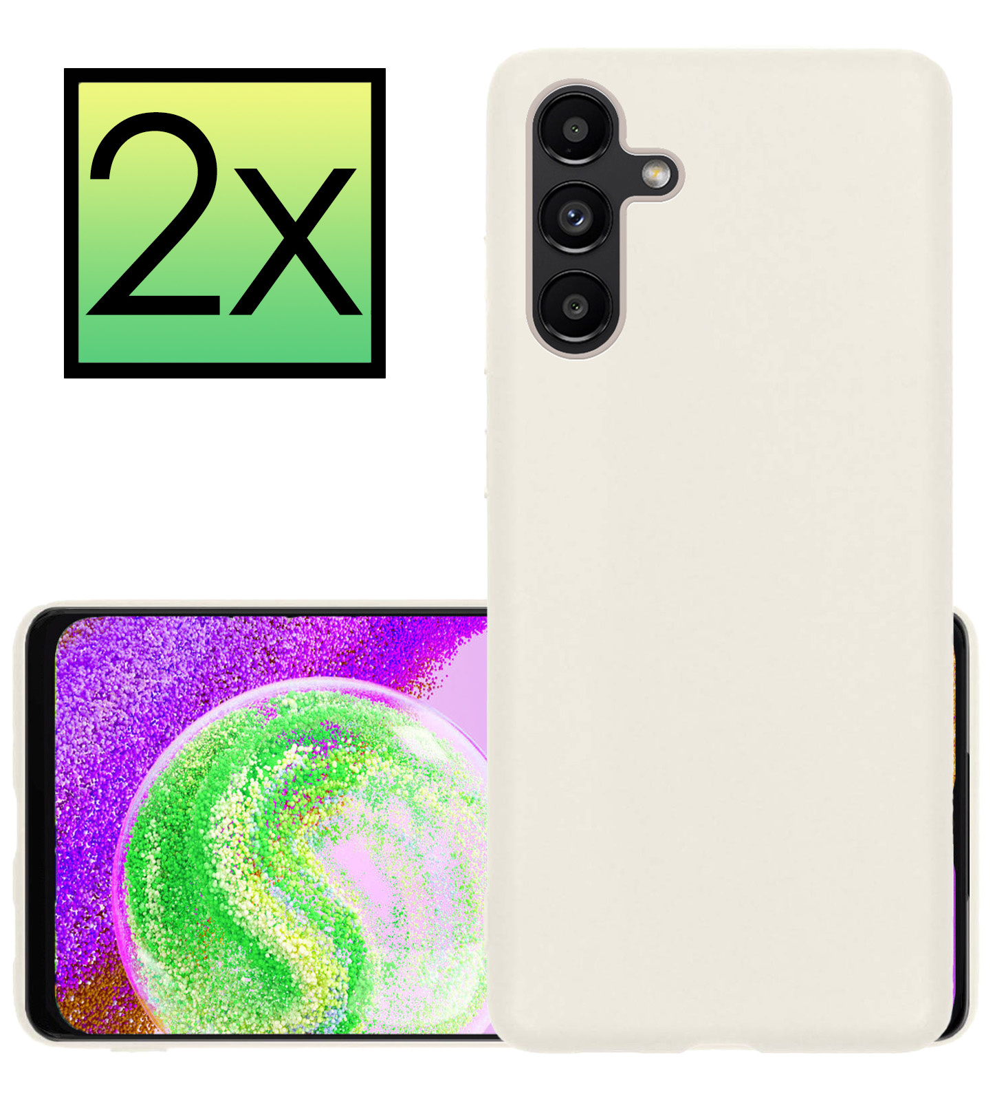 NoXx Hoes Geschikt voor Samsung A04s Hoesje Cover Siliconen Back Case Hoes - Wit - 2x