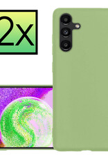 NoXx Hoes Geschikt voor Samsung A04s Hoesje Cover Siliconen Back Case Hoes - Groen - 2x