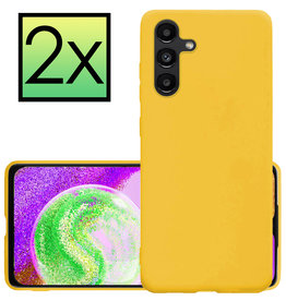 NoXx NoXx Samsung Galaxy A04s Hoesje Siliconen - Geel - 2 PACK