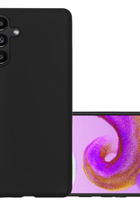 NoXx Hoes Geschikt voor Samsung A04s Hoesje Cover Siliconen Back Case Hoes - Zwart