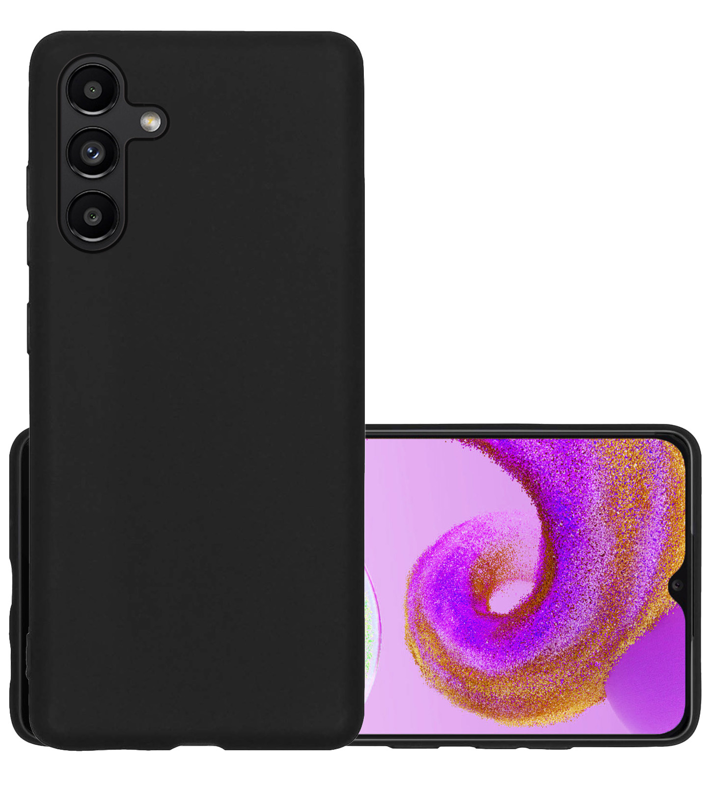 NoXx Hoes Geschikt voor Samsung A04s Hoesje Cover Siliconen Back Case Hoes - Zwart