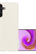 NoXx Hoes Geschikt voor Samsung A04s Hoesje Cover Siliconen Back Case Hoes - Wit