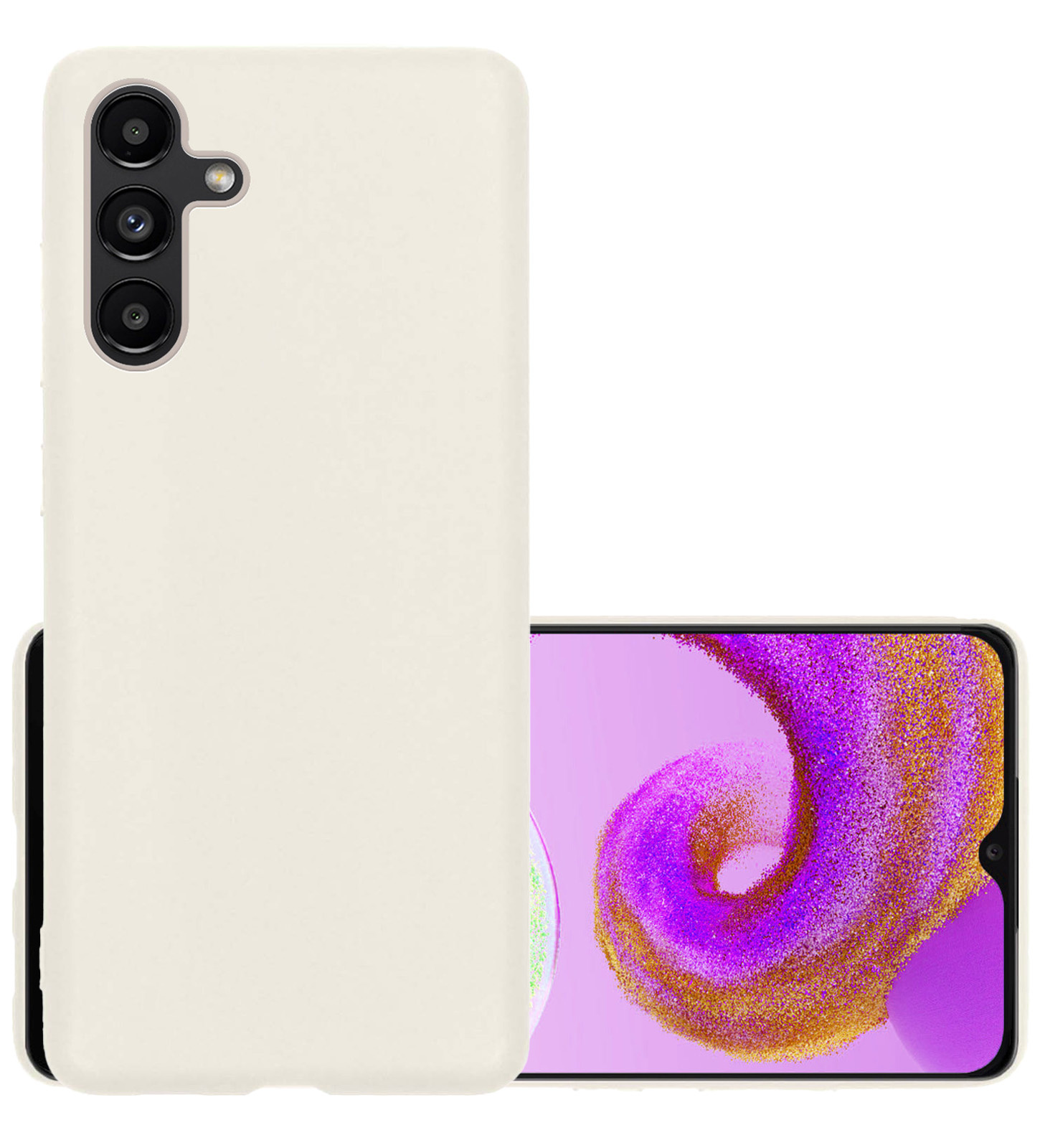 NoXx Hoes Geschikt voor Samsung A04s Hoesje Cover Siliconen Back Case Hoes - Wit
