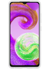 NoXx Hoes Geschikt voor Samsung A04s Hoesje Cover Siliconen Back Case Hoes - Transparant