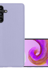 NoXx Hoes Geschikt voor Samsung A04s Hoesje Cover Siliconen Back Case Hoes - Lila