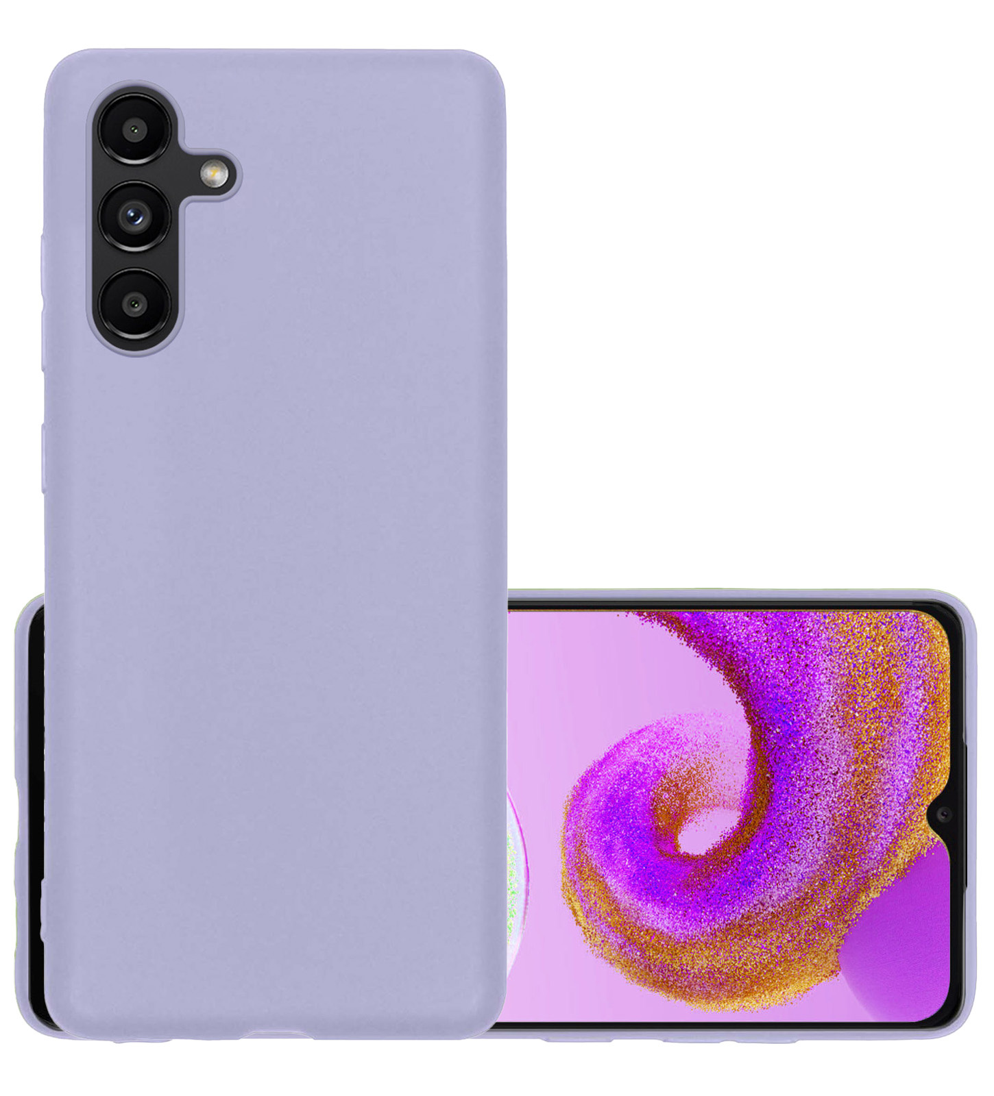 NoXx Hoes Geschikt voor Samsung A04s Hoesje Cover Siliconen Back Case Hoes - Lila
