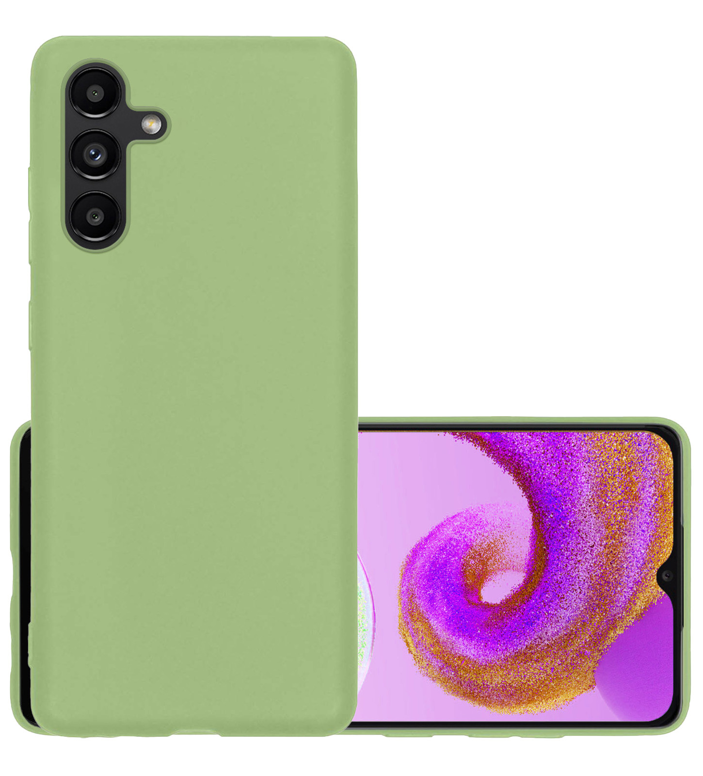 NoXx Hoes Geschikt voor Samsung A04s Hoesje Cover Siliconen Back Case Hoes - Groen