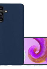 NoXx Hoes Geschikt voor Samsung A04s Hoesje Cover Siliconen Back Case Hoes - Donkerblauw
