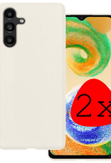 BASEY. Hoes Geschikt voor Samsung A04s Hoesje Siliconen Back Cover Case - Hoesje Geschikt voor Samsung Galaxy A04s Hoes Cover Hoesje - Wit - 2 Stuks