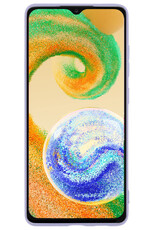 BASEY. Hoes Geschikt voor Samsung A04s Hoesje Siliconen Back Cover Case - Hoesje Geschikt voor Samsung Galaxy A04s Hoes Cover Hoesje - Lila - 2 Stuks