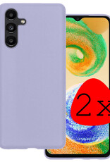 BASEY. Hoes Geschikt voor Samsung A04s Hoesje Siliconen Back Cover Case - Hoesje Geschikt voor Samsung Galaxy A04s Hoes Cover Hoesje - Lila - 2 Stuks