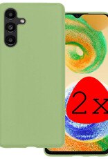 BASEY. Hoes Geschikt voor Samsung A04s Hoesje Siliconen Back Cover Case - Hoesje Geschikt voor Samsung Galaxy A04s Hoes Cover Hoesje - Groen - 2 Stuks