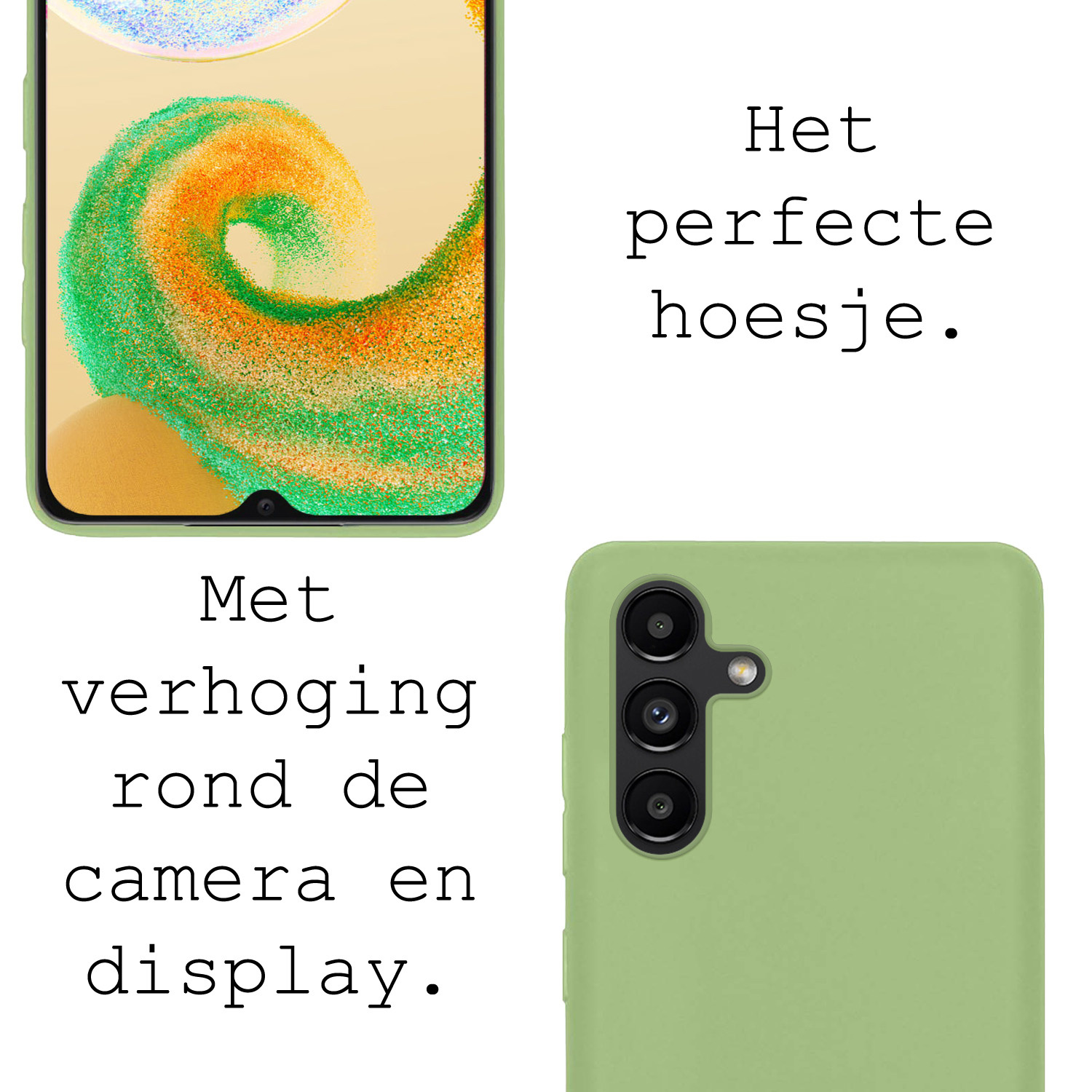 BASEY. Hoes Geschikt voor Samsung A04s Hoesje Siliconen Back Cover Case - Hoesje Geschikt voor Samsung Galaxy A04s Hoes Cover Hoesje - Groen - 2 Stuks
