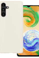 BASEY. Hoes Geschikt voor Samsung A04s Hoesje Siliconen Back Cover Case - Hoesje Geschikt voor Samsung Galaxy A04s Hoes Cover Hoesje - Wit