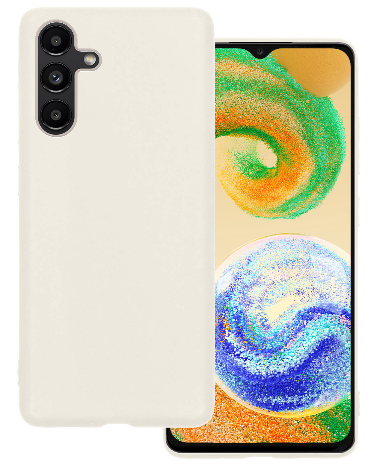BASEY. Hoes Geschikt voor Samsung A04s Hoesje Siliconen Back Cover Case - Hoesje Geschikt voor Samsung Galaxy A04s Hoes Cover Hoesje - Wit