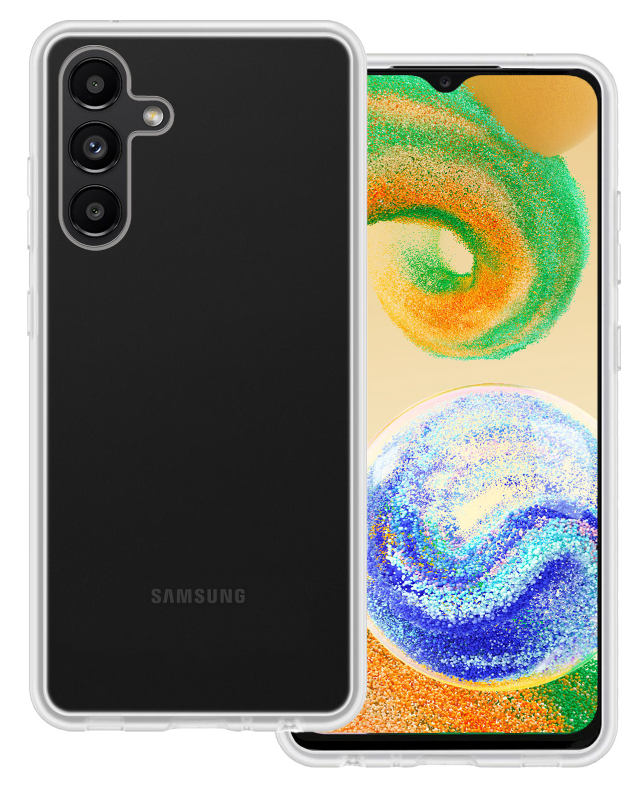 BASEY. Hoes Geschikt voor Samsung A04s Hoesje Siliconen Back Cover Case - Hoesje Geschikt voor Samsung Galaxy A04s Hoes Cover Hoesje - Transparant