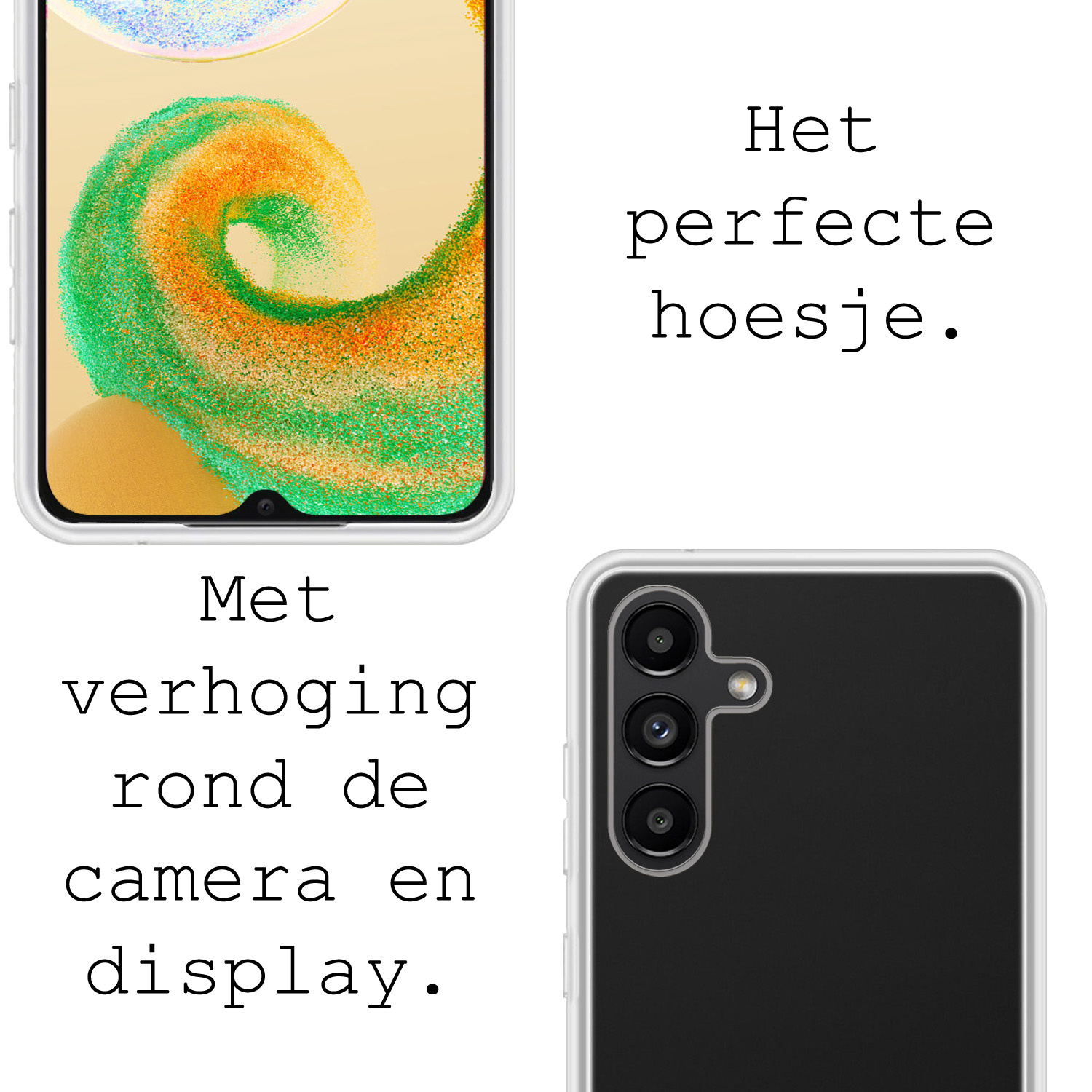 BASEY. Hoes Geschikt voor Samsung A04s Hoesje Siliconen Back Cover Case - Hoesje Geschikt voor Samsung Galaxy A04s Hoes Cover Hoesje - Transparant