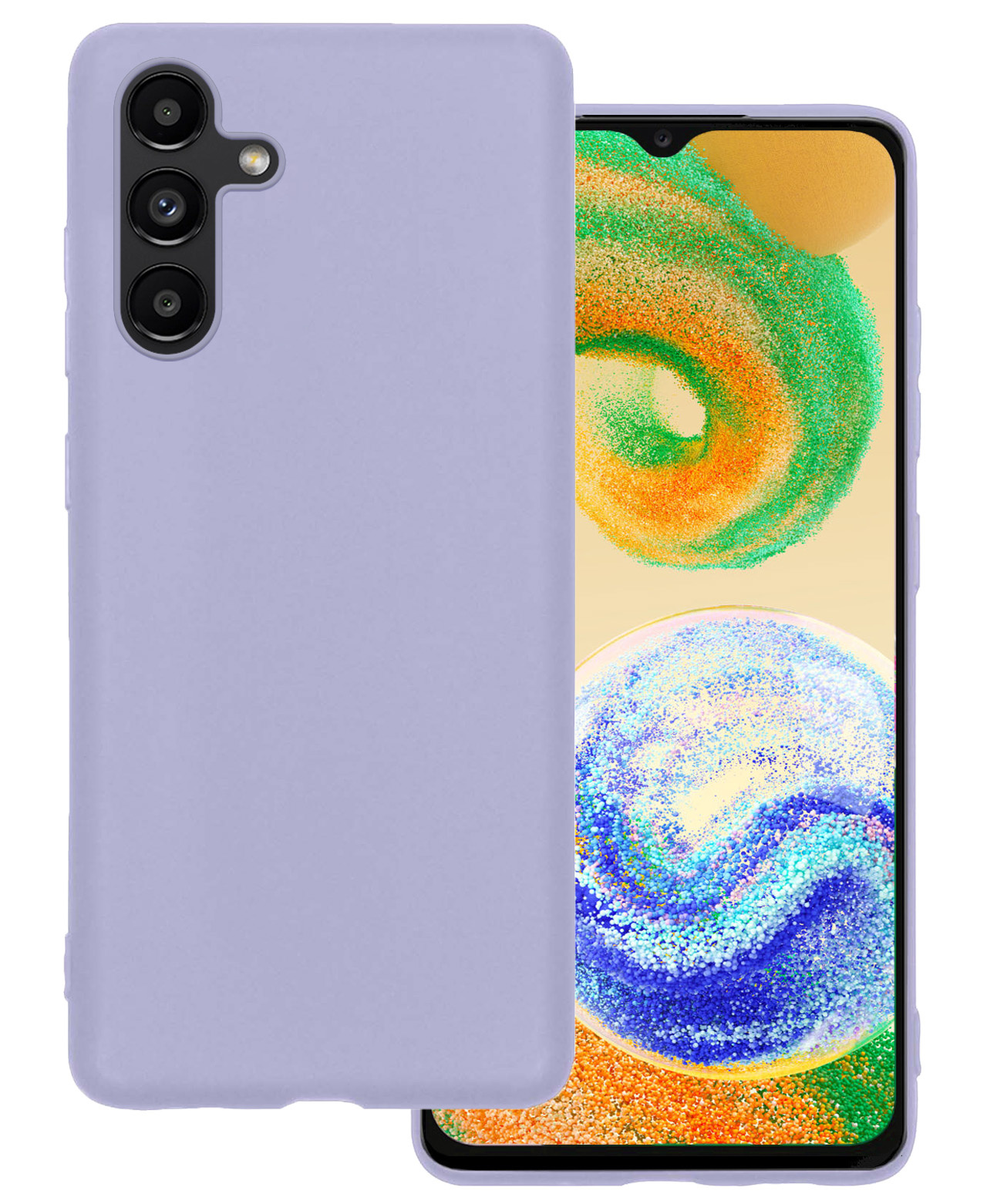 BASEY. Hoes Geschikt voor Samsung A04s Hoesje Siliconen Back Cover Case - Hoesje Geschikt voor Samsung Galaxy A04s Hoes Cover Hoesje - Lila
