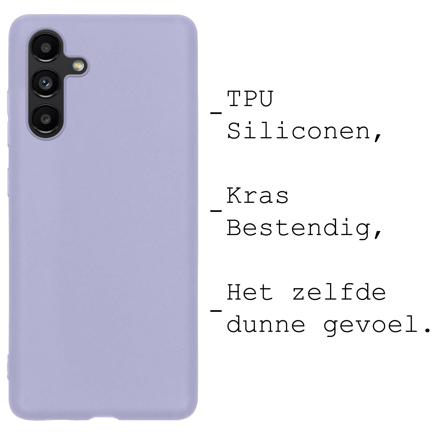 BASEY. Hoes Geschikt voor Samsung A04s Hoesje Siliconen Back Cover Case - Hoesje Geschikt voor Samsung Galaxy A04s Hoes Cover Hoesje - Lila