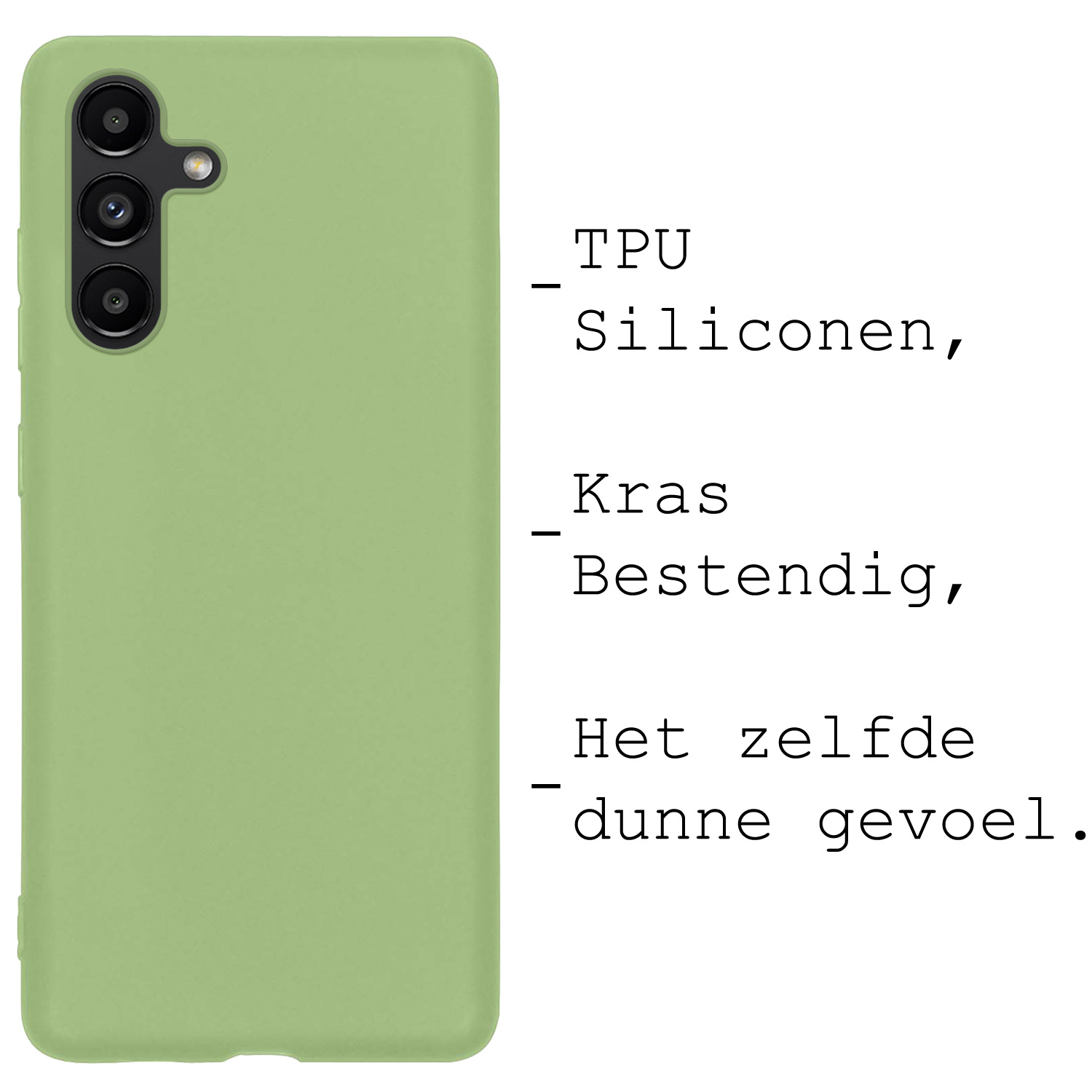 BASEY. Hoes Geschikt voor Samsung A04s Hoesje Siliconen Back Cover Case - Hoesje Geschikt voor Samsung Galaxy A04s Hoes Cover Hoesje - Groen